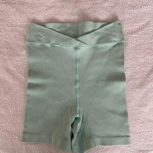 Free people movement throw mint green seamless bike shorts